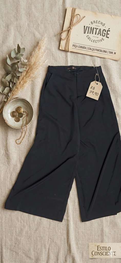 calça pantalona preta